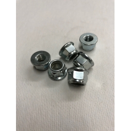 M8X1.25 FLANGED HEX NUT PLATED SILVER